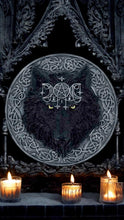 Load image into Gallery viewer, Black Wolf Celtic Pagan Wall Hanging Resin Plaque - Mystical Wiccan Home Decor 20cm