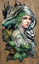 Charger l'image dans la galerie, Dragon Companion Fantasy Metal Sign - Enchanting Lady & Mythical Beast Wall Art-OsirisTradingUK