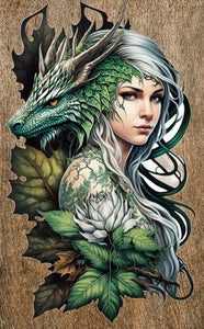 Dragon Companion Fantasy Metal Sign - Enchanting Lady & Mythical Beast Wall Art