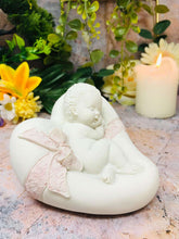 Laden Sie das Bild in den Galerie-Viewer, Beautiful Peaceful Baby Resting on Heart Angel Cherub Ornament A Present for Expecting Couples-OsirisTradingUK