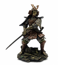 Load image into Gallery viewer, Samurai Warrior Figurine Japanese Soldier Statue Bronze Effect Oriental Decor