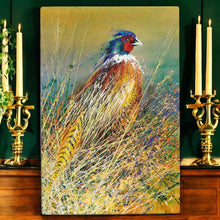Load image into Gallery viewer, THE PHEASANT EMERGES Ceramic Art Tile by D. Finney 30x20cm - Stunning Wildlife Decor