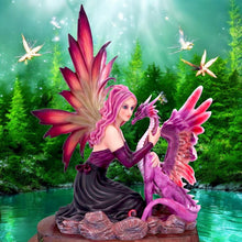 Load image into Gallery viewer, Enchanted Fantasy Fairy & Dragon Figurine Gothic Mythical Creature Ornament Art