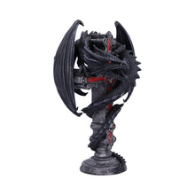 Load image into Gallery viewer, Anne Stokes Gothic Guardian Dragon Cross Candle Holder 26.5cm - Gothic Decor