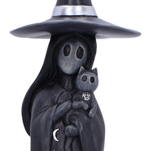 Laden Sie das Bild in den Galerie-Viewer, Little Souls Aura Figurine Gothic Witch Cat Stars and Moons Wiccan Altar Decor