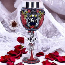 Load image into Gallery viewer, Mrs Skeleton Goblet Gothic Bride Chalice Day of the Dead macabre Art Decor