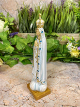 Load image into Gallery viewer, Elegant Our Lady of Fatima Resin Statue, Hand-Painted Marian Figurine, Religious Icon, Blessed Virgin Mary Sculpture, Catholic Decor