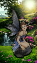 Laden Sie das Bild in den Galerie-Viewer, Sapphire Night Fairy Statue, Mystical Fantasy Decor, Enchanting Blue Nymph Figurine, Magical Realm Ornament, Elegant Faerie Sculpture-OsirisTradingUK
