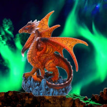 Load image into Gallery viewer, Gothic Orange Dragon Figurine - "Ember Guard" by Nemesis Now 18.5cm