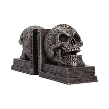 Load image into Gallery viewer, Celtic Skull Bookends Bronze Finish Decorative Shelf Decor Gothic Horror Ornaments