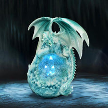 Load image into Gallery viewer, Icy Dragon Geode Light-Up Ornament - Hand-Painted Resin Crystal Cave Decor, Battery Operated