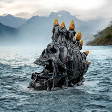 Laden Sie das Bild in den Galerie-Viewer, Dark Gothic Black Skull Figurine Occult Statue Fantasy Altar Ornament 19.5 cm