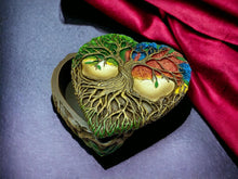 Load image into Gallery viewer, Heart-Shaped Tree of Life Trinket Box - Handcrafted Resin Keepsake Box, Spiritual Decor, Celtic Jewellery Storage-OsirisTradingUK