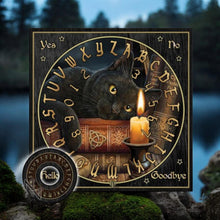 Load image into Gallery viewer, Witching Hour Spirit Board - MDF Gothic Black Cat Ouija Board Decor, Mystic Divination