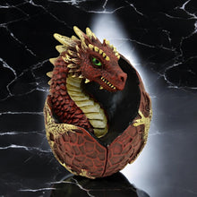 Load image into Gallery viewer, Mythical Red Dragon Egg – Fantasy Collectible Hatchling – Gothic Decor Dragon Ornament