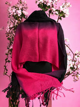 Load image into Gallery viewer, Vibrant Magenta Acrylic Scarf - Luxurious Long Wrap with Fringe, Bold Shawl, Soft and Cosy Fashion Accessory, Stylish Winter Essential