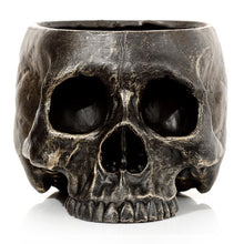 Laden Sie das Bild in den Galerie-Viewer, Gothic Skull Garden Planter Resin Plant Pot Dark Fantasy Lawn Patio Decor 19.5cm