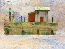 Load image into Gallery viewer, Rustic Beach Chalet Wooden Key Hanger – Nautical Reclaimed Wood Key Rack with Metal Hooks-OsirisTradingUK