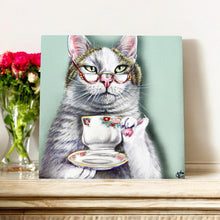 Load image into Gallery viewer, Margo Cat Ceramic Art Tile by Victoria Coleman - 20x20 cm Ready to Hang Wall Decor - Unique Gift Idea