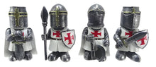 Load image into Gallery viewer, Gothic Templar Knight Collectibles – Set of 4 Mini Medieval Warrior Figurines – Fantasy Decor