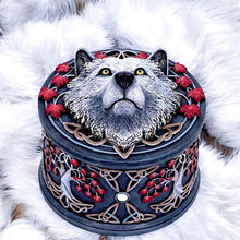 Load image into Gallery viewer, Guardian Wolf Trinket Box Storage Celtic Keepsake Fantasy Art Decor Ornament