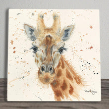 Load image into Gallery viewer, GERALDINE Giraffe Ceramic Art Tile Bree Merryn 20x20cm Wall Art Decor, Handcrafted, Ready to Hang