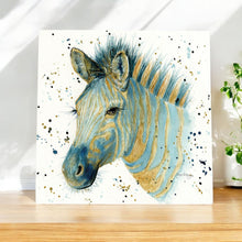 Load image into Gallery viewer, ZARA Zebra Ceramic Art Tile by Bree Merryn 20 x 20 cm Wall Art Decor Wildlife Animal Ceramic Tile Ready to Hang