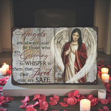 Load image into Gallery viewer, Angel Sympathy Memorial Wall Sign Rustic Inspirational Metal Plaque