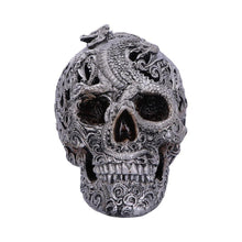 Laden Sie das Bild in den Galerie-Viewer, Dragon Skull Gothic Ornament Silver Figurine Collectible Fantasy Home Decor Gift