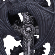 Load image into Gallery viewer, Anne Stokes Gothic Guardian Dragon Cross Candle Holder 26.5cm - Gothic Decor