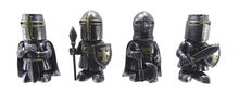 Charger l'image dans la galerie, Medieval Templar Knight Figures – 4-Piece Set – Crusader Warrior Miniatures – Gothic Decor