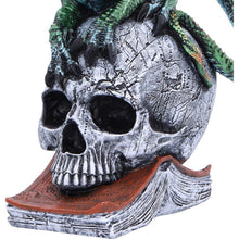 Laden Sie das Bild in den Galerie-Viewer, Gothic Dragon on Skull & Spell book Figurine Mythical Fantasy Ornament Art Decor
