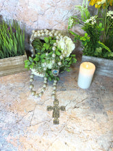 Load image into Gallery viewer, Pearl-Like Beads Prayer Rosary Fatima Medal Jesus Christ Cross Spiritual Devotion, Religious Jewelry-OsirisTradingUK