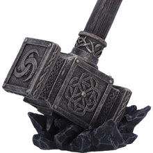 Load image into Gallery viewer, Thor's Hammer with Raven Viking Figurine Norse Mythology Valhalla Statue 23cm