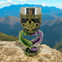 Load image into Gallery viewer, Mystical Dual Dragon Goblet Mug Celtic Fantasy Chalice Cup Gothic Medieval Drinkware
