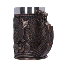 Load image into Gallery viewer, Bronze Viking Tankard Dragon Boat Norse Nordic Valhalla Mug Collectable Art Decor