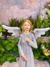 Load image into Gallery viewer, Glittering Guardian Angel Resin Figurine, Sparkling Angelic Statue, Protector and Guide, Spiritual Home Decor, Blessing Gift-OsirisTradingUK