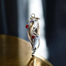 Load image into Gallery viewer, Draco Dragon Talisman Pendant Necklace with Swarovski Crystals - Galraedia Freedom from Fear Charm