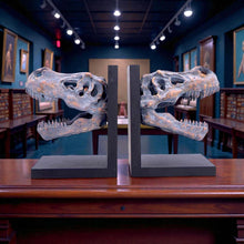 Load image into Gallery viewer, Tyrannosaurus Rex Skull Bookends Dinosaur Skeleton Display Jurassic Decor