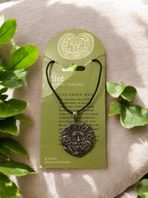 Load image into Gallery viewer, Eire Celtic Green Man Amulet Necklace - 4.5cm Amulet with Black Cord, Pagan Wiccan Jewellery, Nature Spirit Pendant