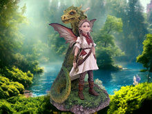 Load image into Gallery viewer, Enchanted Dragonkin Warrior Fairy Statue | Mythical Guardian Companion Figurine | Hand-Painted Resin Art | Unique Decor-OsirisTradingUK