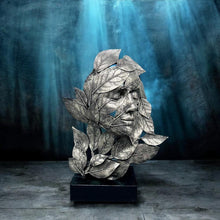 Load image into Gallery viewer, Modern Silver Resin Lady Statue – 32 cm Metallic Finish Abstract Sculpture | Contemporary Home Decor Accent