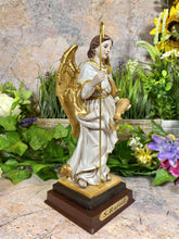 Load image into Gallery viewer, Archangel Raphael Resin Statue, Healing Angel Figurine, Patron Saint Sculpture, Spiritual Guardian Decor, Christian Art