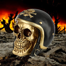 Laden Sie das Bild in den Galerie-Viewer, Motorcycle Skull Figurine Biker Punk Helmet Decor Gothic Ornament Gift Idea