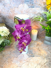 Laden Sie das Bild in den Galerie-Viewer, Artificial Orchids | Life-Like Floral Decor | Faux Flowers White Metal Display | Wall Mounted & Freestanding | Elegant Home Accent-OsirisTradingUK