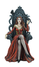 Load image into Gallery viewer, Gothic Raven Queen Figurine Fantasy Lady on Throne Resin Statue 30cm Ornament
