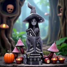 Laden Sie das Bild in den Galerie-Viewer, Little Souls Shine Figurine Mystical Witch & Spell book Gothic Wiccan Altar Decor