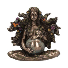 Laden Sie das Bild in den Galerie-Viewer, Gaea Mother Earth Goddess Bronze Figurine Pagan Wiccan Nature Spirit Statue