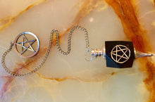 Load image into Gallery viewer, Black Agate Pentagram Chakra Pendulum Dowser Crystal Healing Divination Fortune Telling-OsirisTradingUK