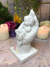 Load image into Gallery viewer, Beautiful Baby Girl Angel Cherub Resting in Hand Pink Roses Ornament Mothers Nana Grandma Gift Present-OsirisTradingUK